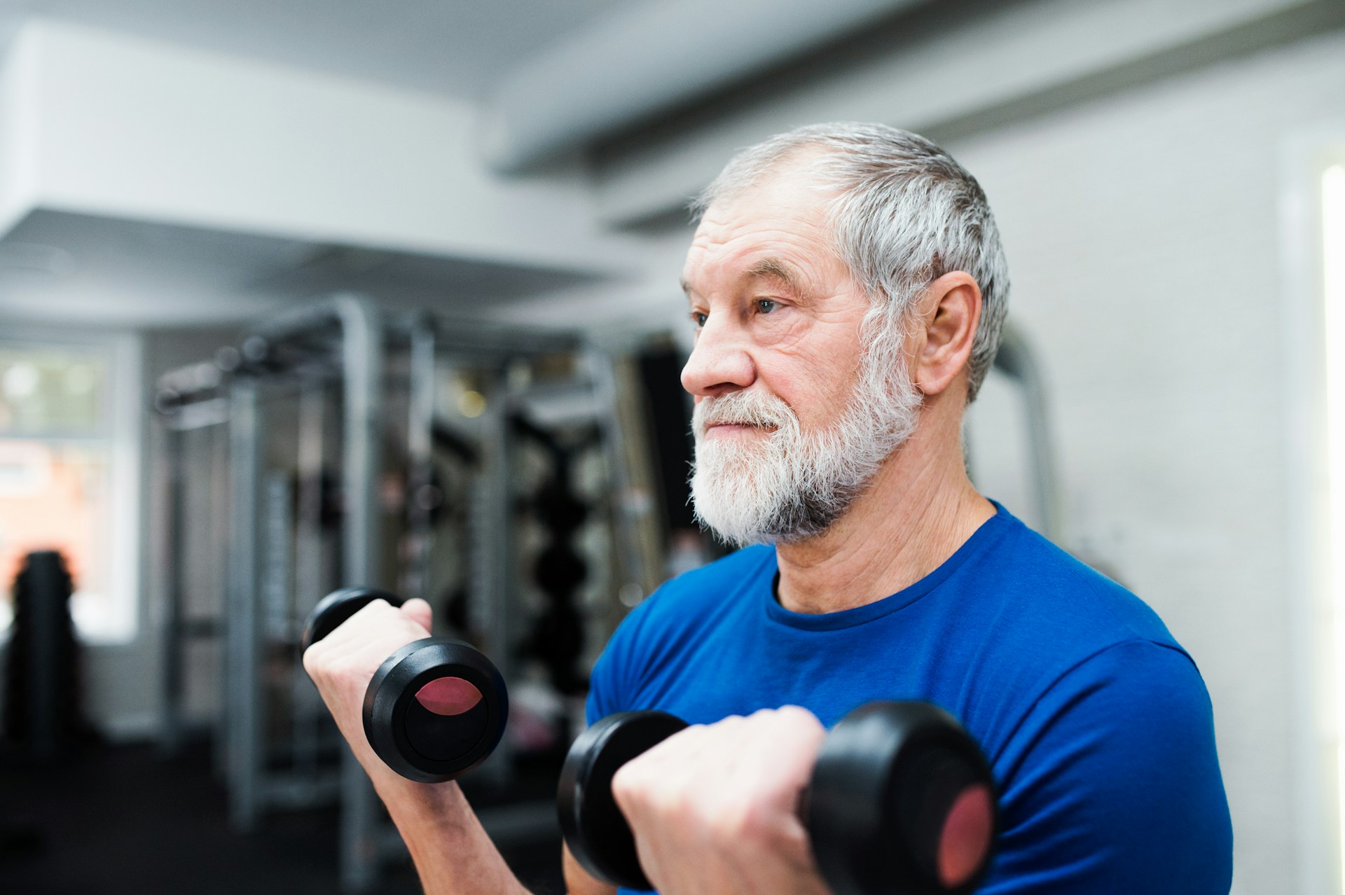 senior working out